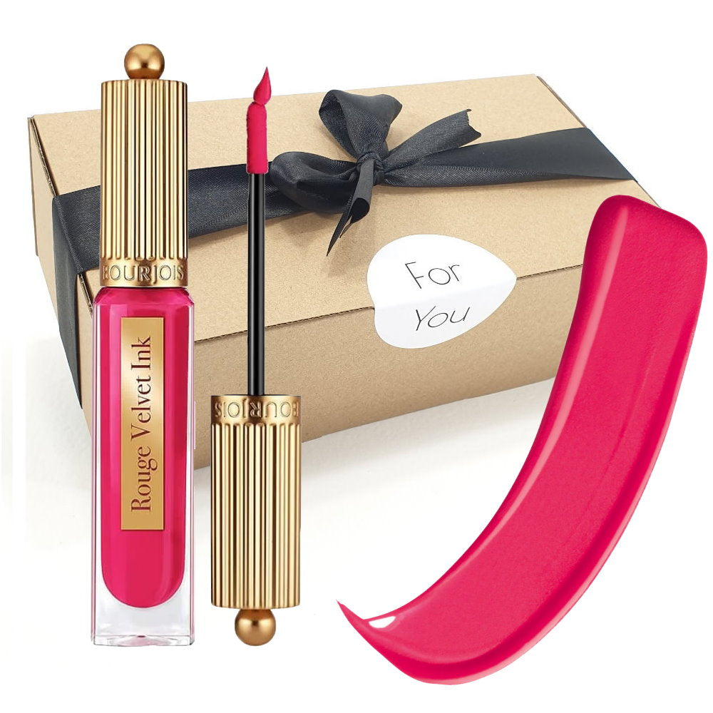 Gift Box Bourjois Rouge Velvet Ink Lip Colour 07 Fushia Cha Cha Pink - Makeup Warehouse