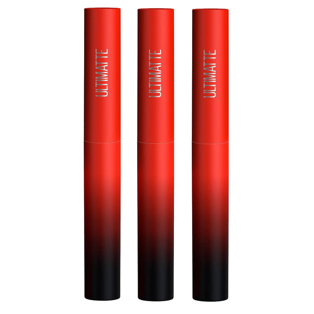 3x Maybelline Color Sensational Ultimatte Matte Slim Lipstick 299 More Scarlet