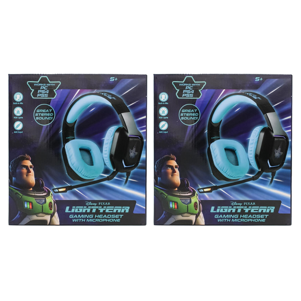 2x Disney Pixar Lightyear Commander Gaming Headset with Microphone