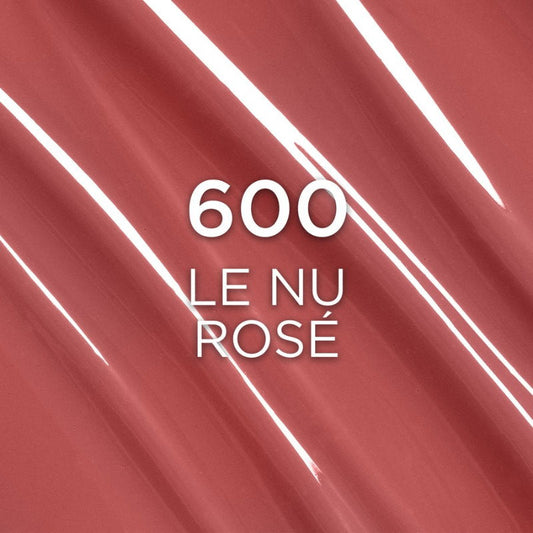 Lipstick shade 600 Le Nu Rosé on a red background Makeup Australia
