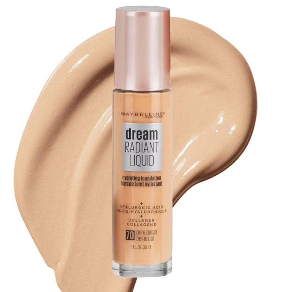 4pk Maybelline Dream Radiant Liquid Hydrating Foundation 70 Pure Beige - The BEST Makeup Store Online in Australia