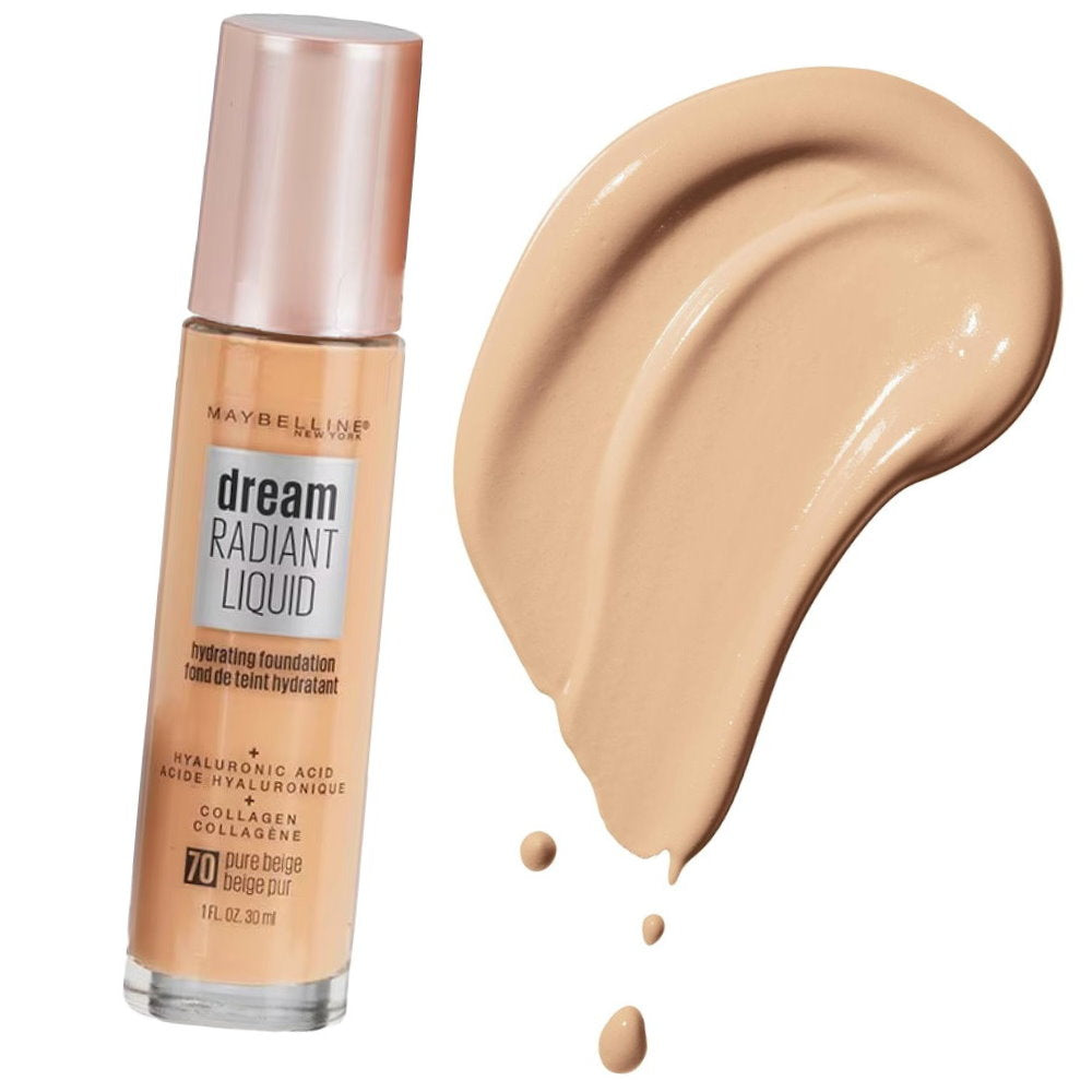 Buy 2pk Maybelline Dream Radiant Liquid Hydrating Foundation 70 Pure Beige - Makeup Australia