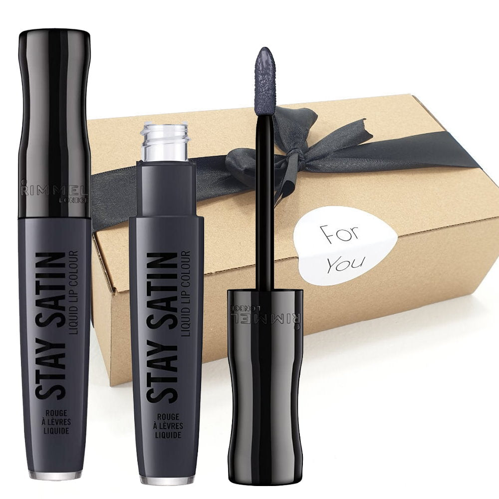 Gift Box - 2pk Rimmel Stay Satin Liquid Lip Colour Lipstick - 860 Glam Rock