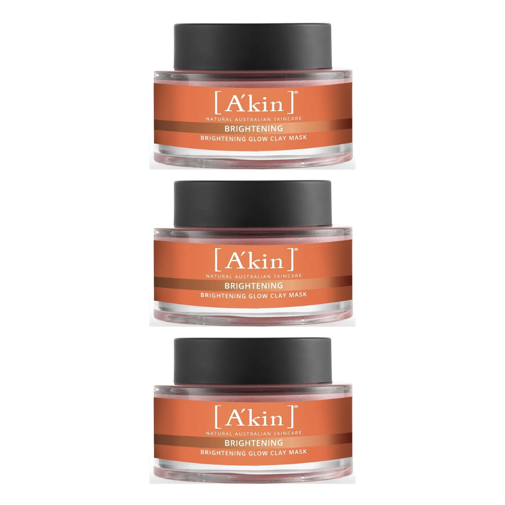 3x Akin Brightening Glow Clay Mask 60g