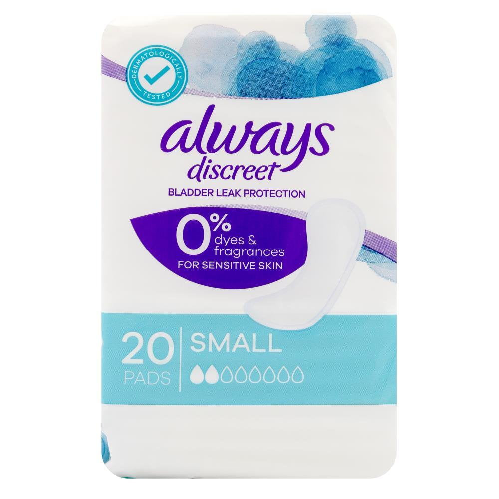8x Always Small Discreet Bladder Leak Protection 20 per pack