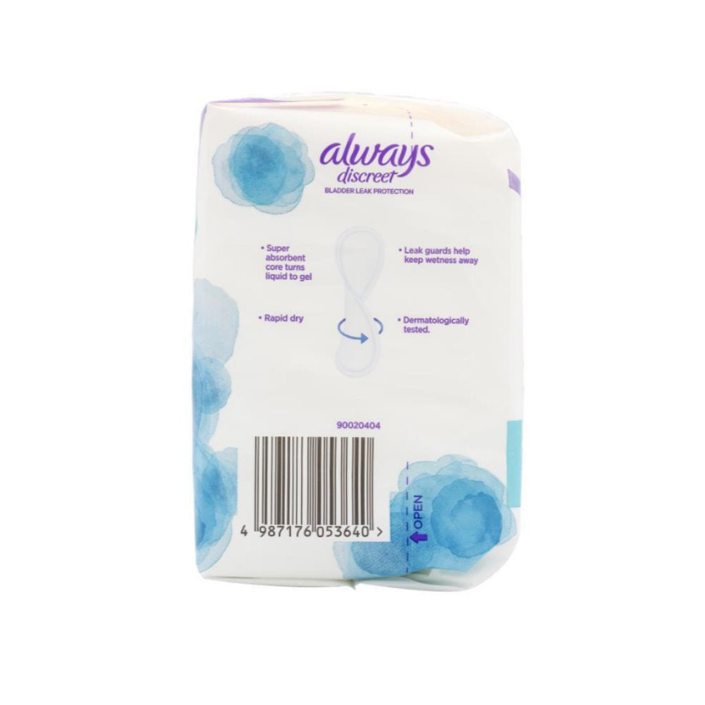 8x Always Small Discreet Bladder Leak Protection 20 per pack