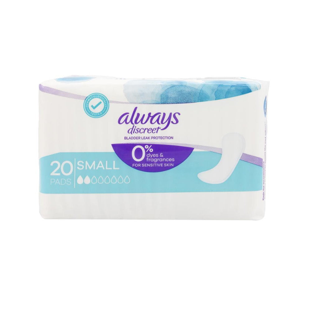 8x Always Small Discreet Bladder Leak Protection 20 per pack