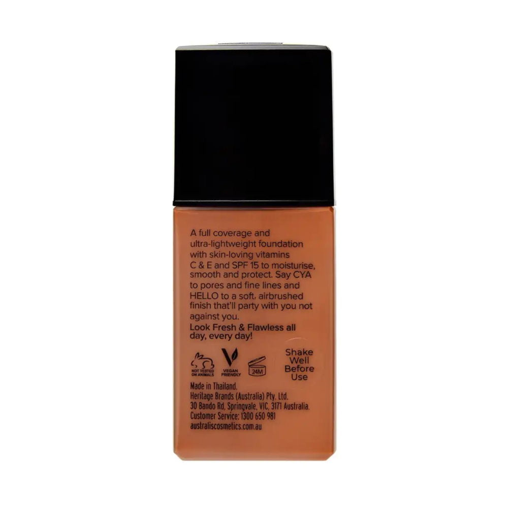 Australis Fresh & Flawless Full Coverage Foundation SPF 15 Caramel