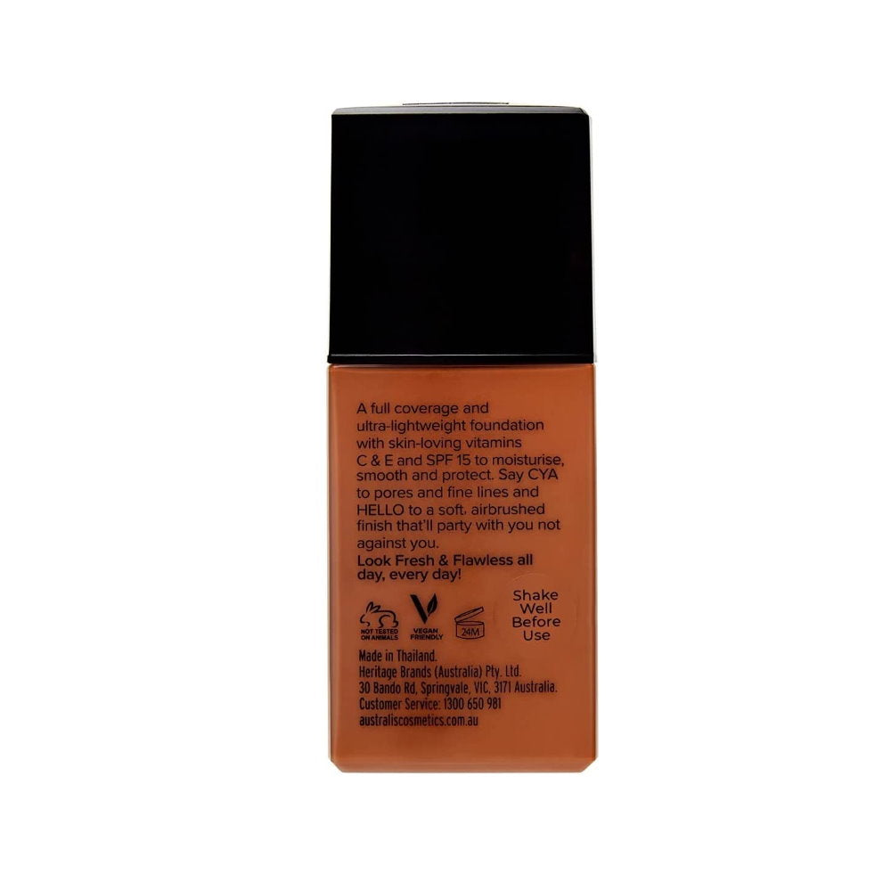 Australis Fresh & Flawless Full Coverage Foundation SPF 15 Deep Tan