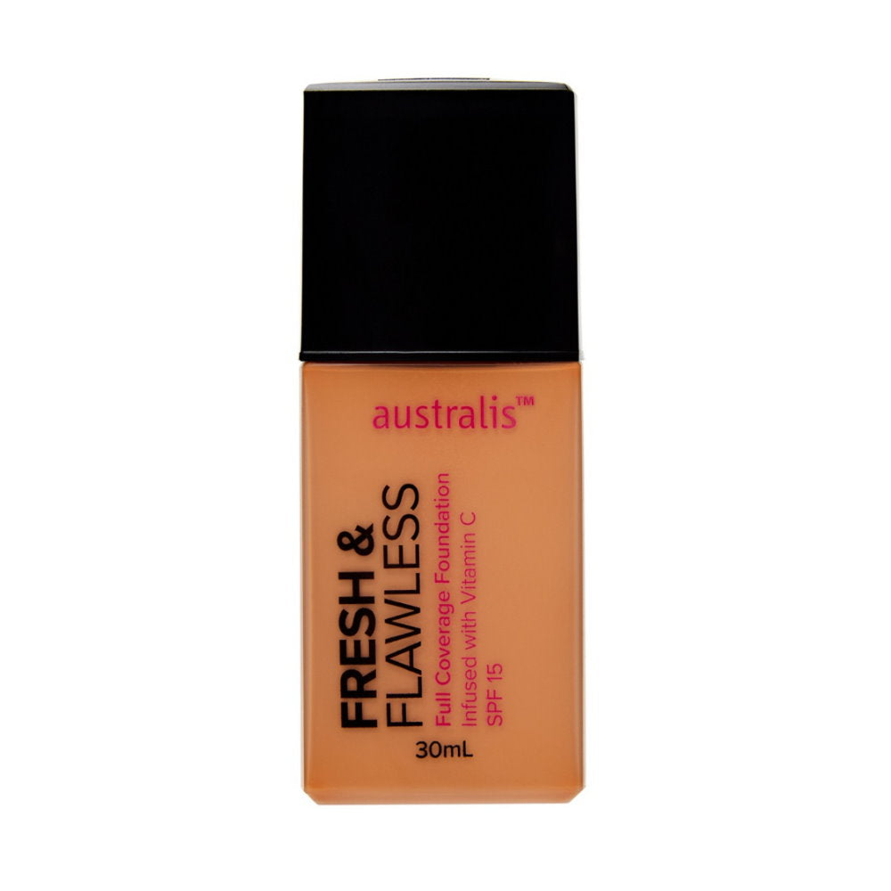 3x Australis Fresh & Flawless Full Coverage Foundation SPF 15 Tawny