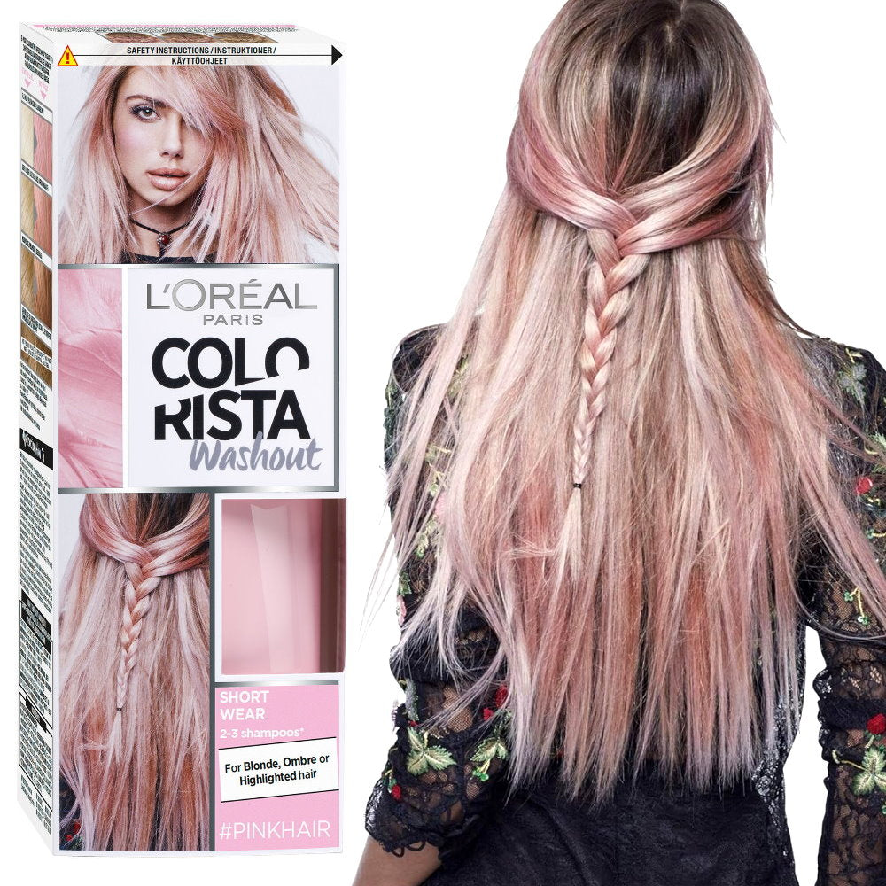 LOreal Paris Colorista Semi-Permanent Hair Colour Washout Pink - The BEST Makeup Store Online in Australia