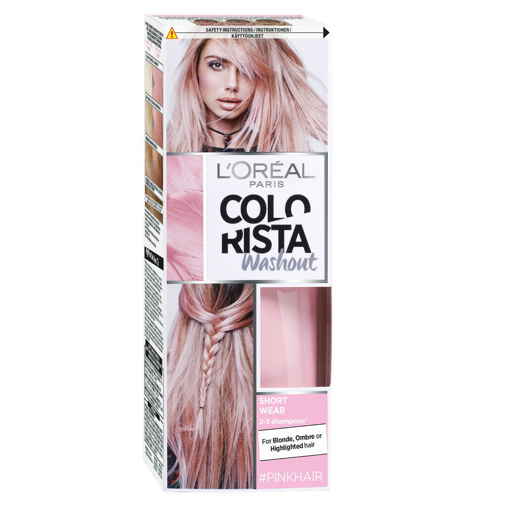 LOreal Paris Colorista Semi-Permanent Hair Colour Washout Pink - The BEST Makeup Store Online in Australia