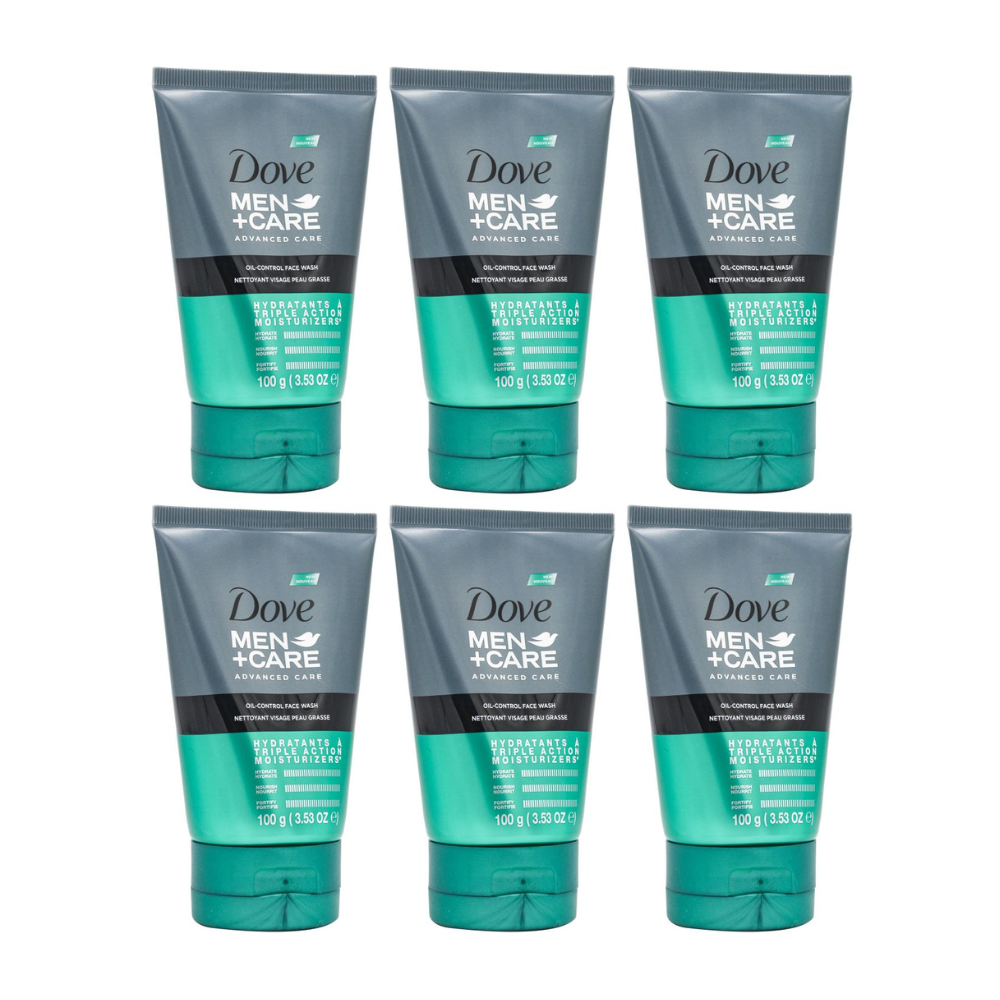6x Dove Men Care Oil Control Body and Face Wash 100g