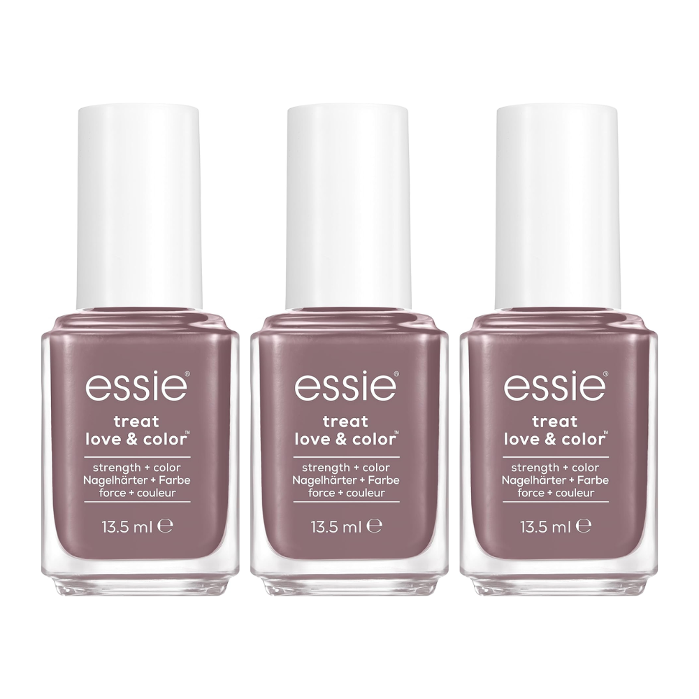3x Essie Strength + Color Nail Polish 90 On The Mauve 13.5ml