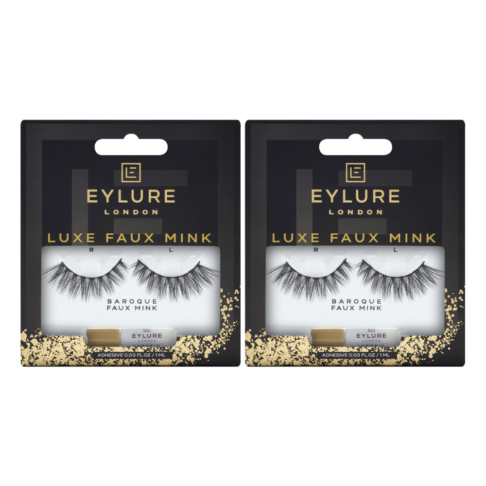 2x Eylure London Luxe Baroque Faux Mink Effect False Lashes
