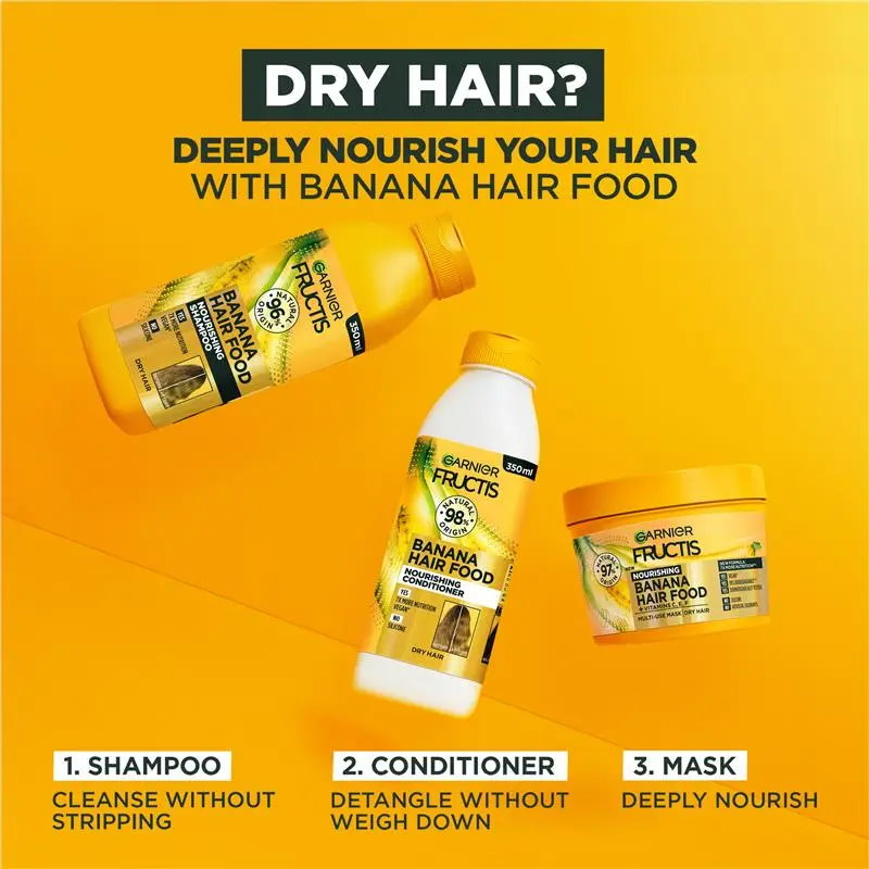Garnier Fructis Hair Food Nourishing Banana Shampoo For Dry Hair 350ml