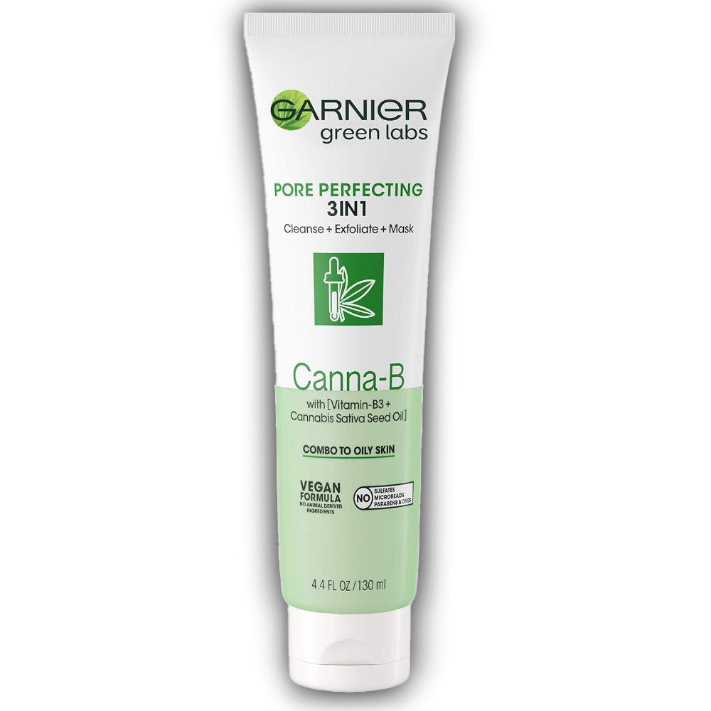Garnier Green Labs Pore Perfecting 3 in 1 Cleanse Exfoliate Mask Canna B 130mL