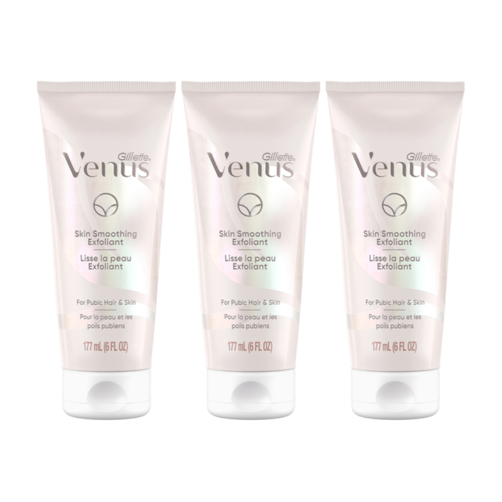 3x Gillette Venus for Pubic Hair & Skin Smoothing Exfoliant 177ml