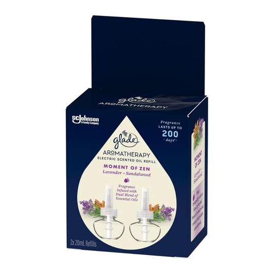 4x Glade Aromatherapy Electric Scented Oil Refill Lavender and Sandalwood 2 x 20ml