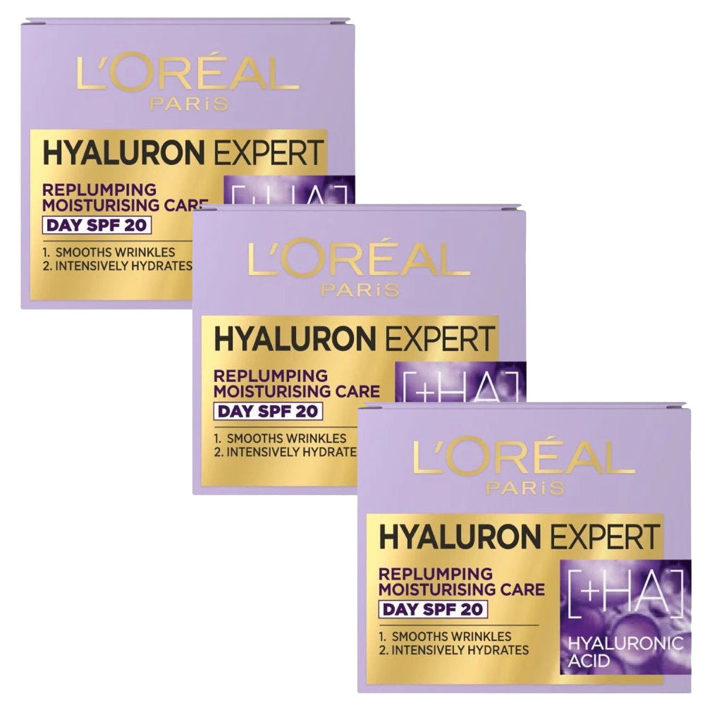3x LOreal Hyaluron Expert Replumping Moisturising Day Cream spf20 - Makeup Australia Online