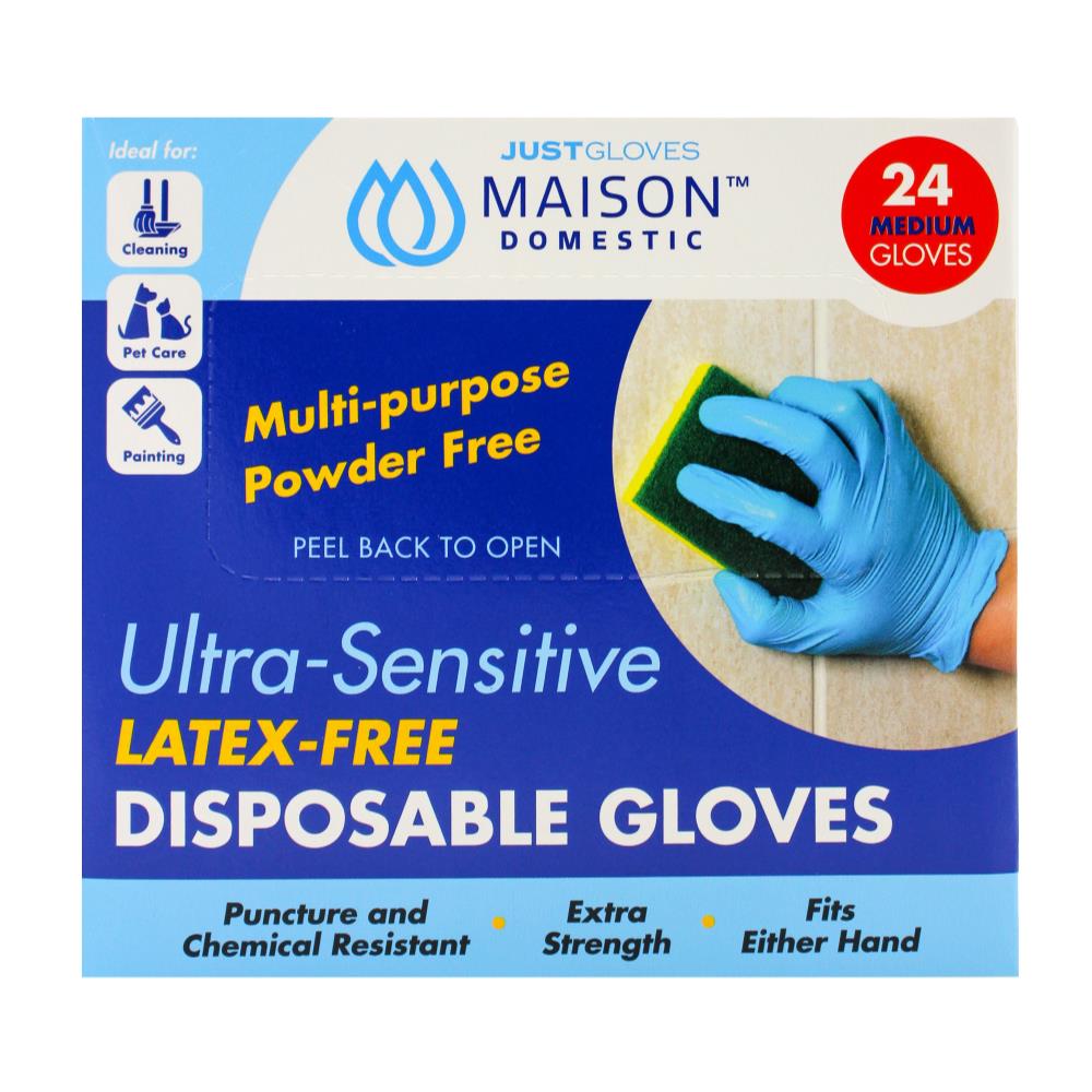 4x Just Gloves Ultra-Sensitive Latex Free Disposable Gloves 24 Medium Gloves