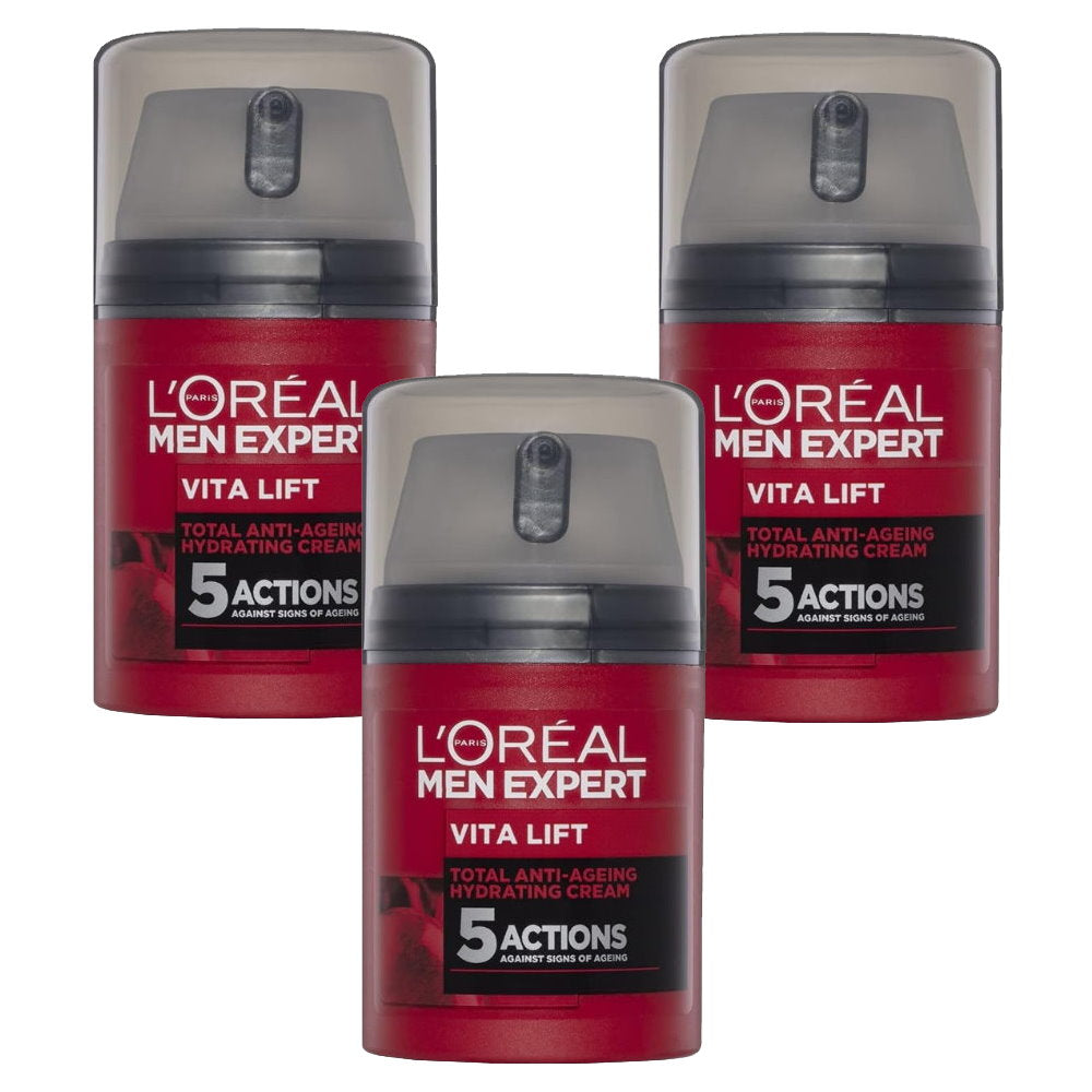 3pk LOreal Men Expert Vita Lift 5 Actions with French Vine Extract 50mL