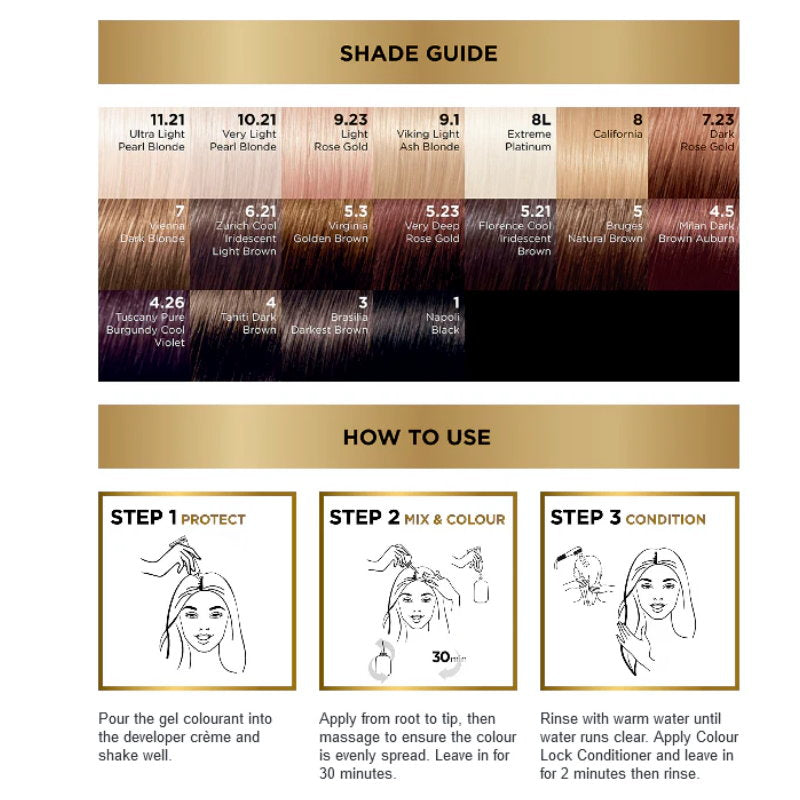 L'Oreal Paris Preference Permanent Hair Colour 6.21 Zurich Cool Iridescent Light Brown