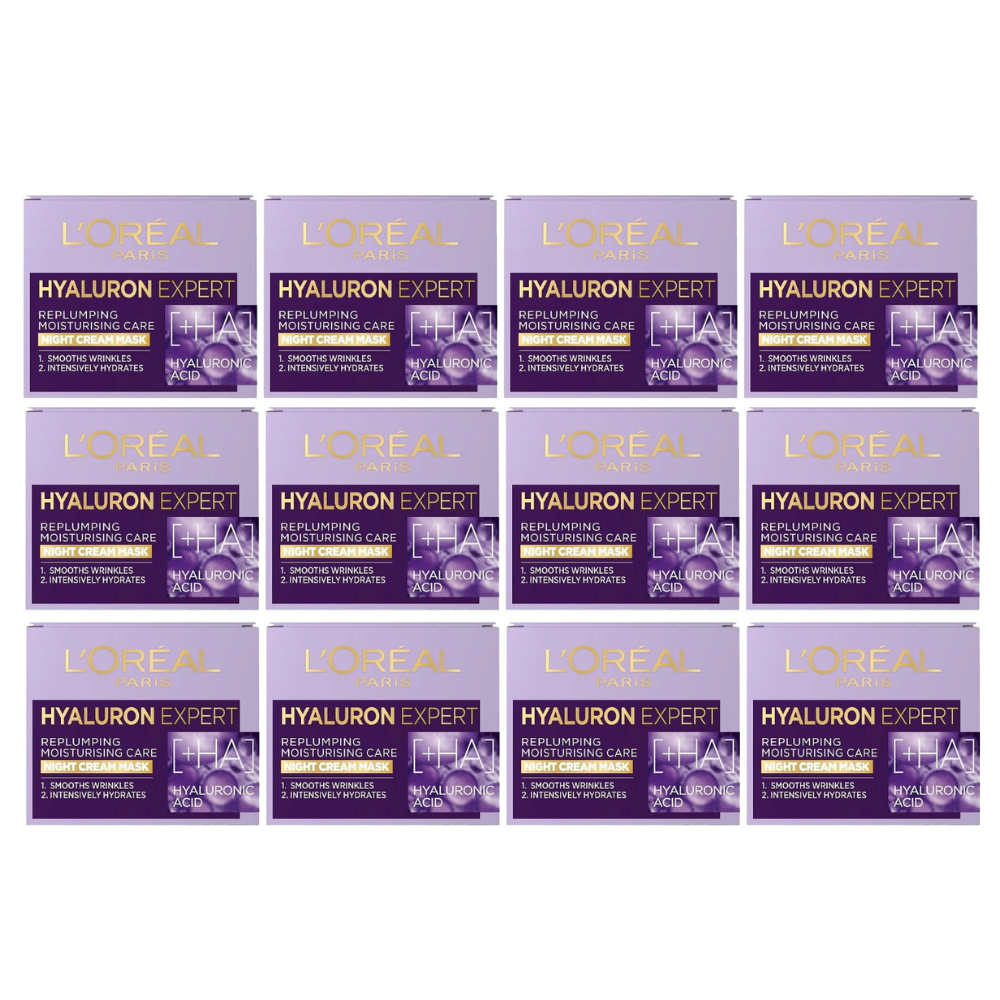 12pk LOreal Hyaluron Expert Replumping Moisturising Night Cream Mask spf20 - Makeup Australia Shop Now