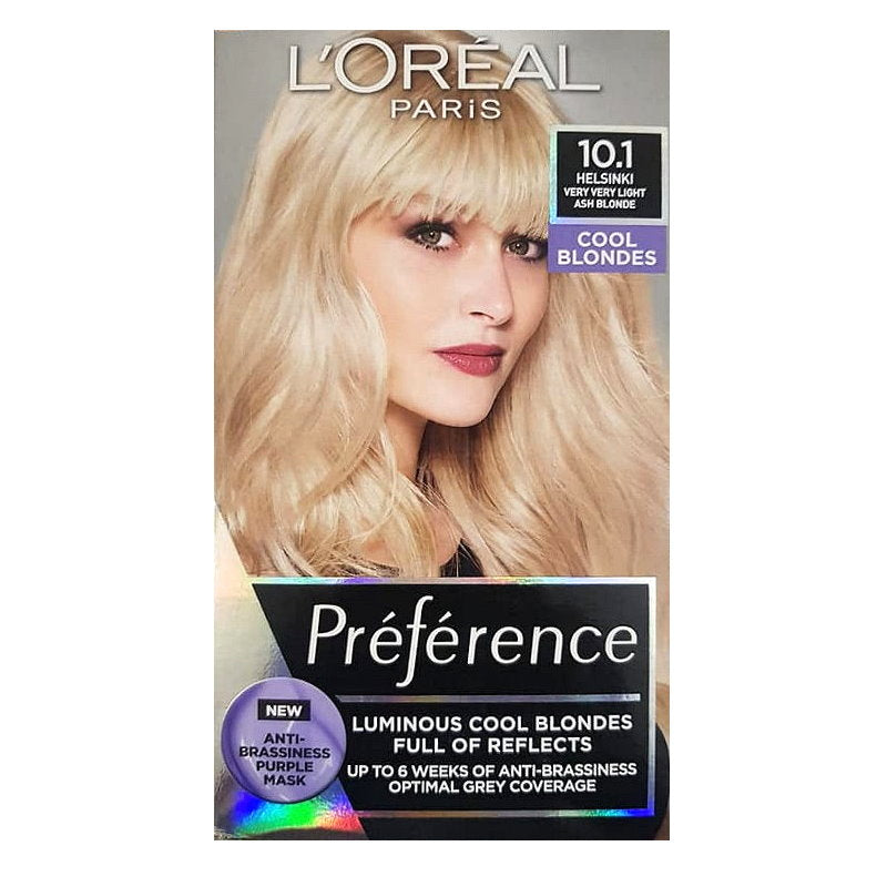 3x L'Oreal Paris Preference Permanent Hair Colour 10.1 Helsinki