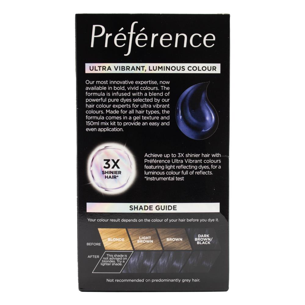 3x L'Oreal Paris Preference Vivids Permanent Hair Colour 1.102 Blue Black Le Marais