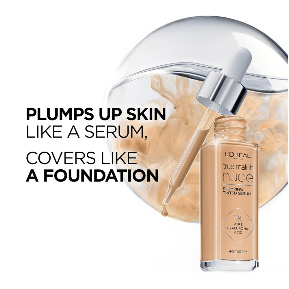 L'Oreal Paris True Match Nude Plumping Tinted Serum 30ml 3-4 Light Medium