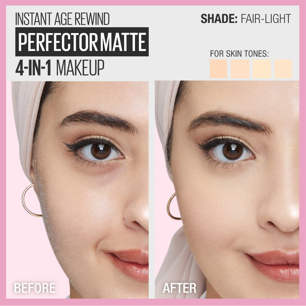 36x Maybelline Instant Age Rewind Instant Perfector 4 In 1 Matte Makeup 30ml Fair Light