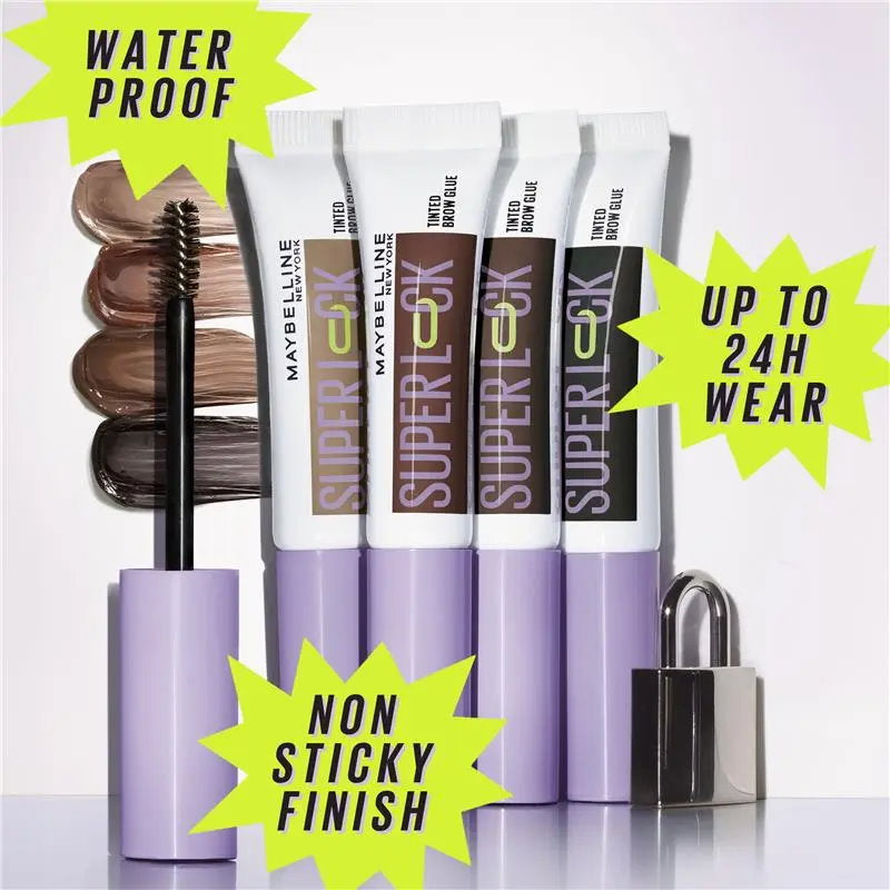 3x Maybelline Super Lock Tinted Brow Glue 253 Taupe 7ml