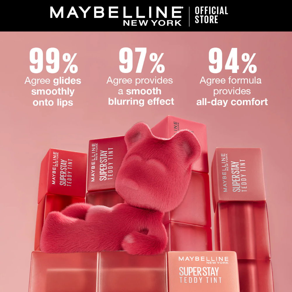 12x Maybelline Superstay Teddy Tint Creamy Matte Lip Tint 5ml 30 Coquettish