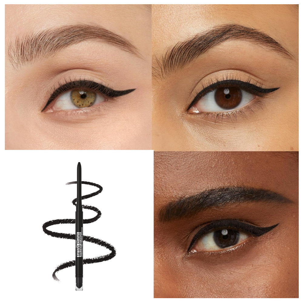 3x Maybelline Tattoo Liner Automatic Gel Pencil Eyeliner 010 Black