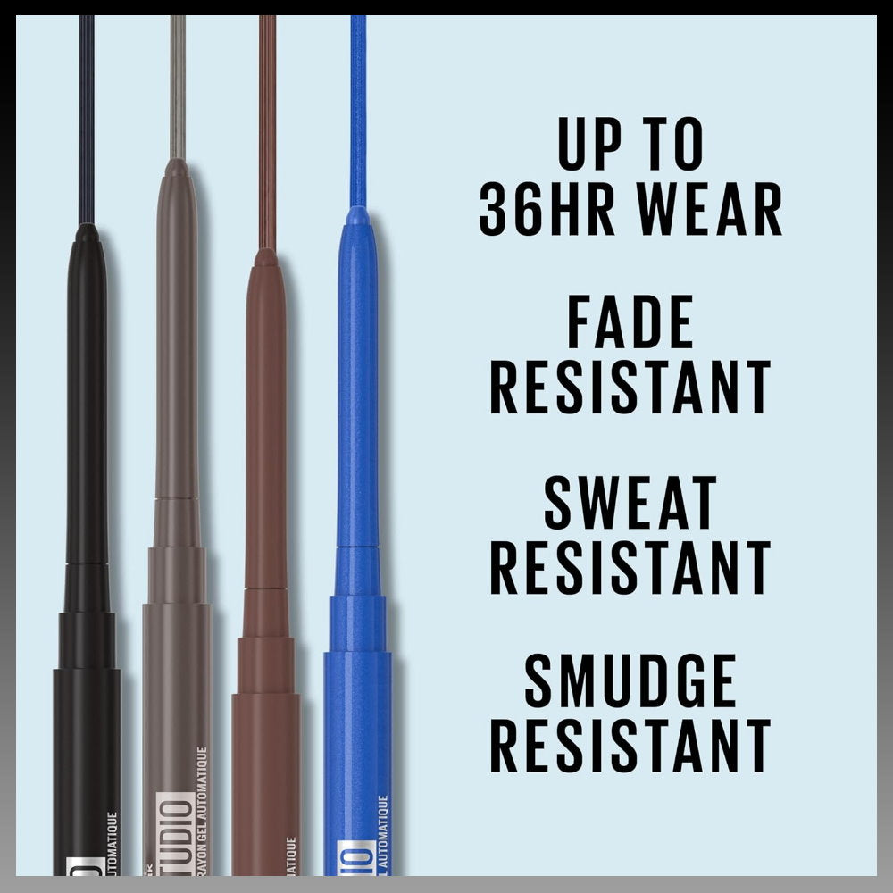 3x Maybelline Tattoo Liner Automatic Gel Pencil Eyeliner 010 Black