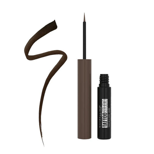 3x Maybelline Tattoo Studio Liquid Ink Eyeliner 002 Dark Henna Brown