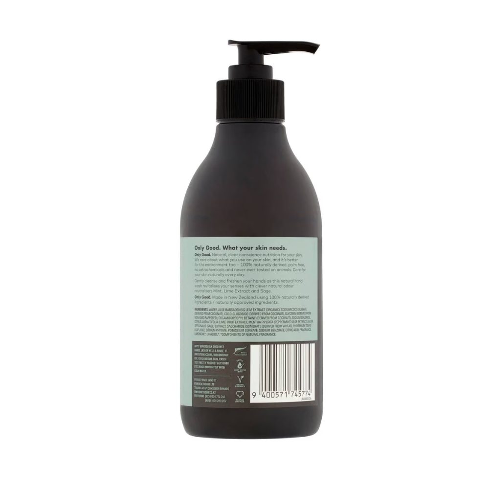 3x Only Good Refresh Mint Lime And Sage Natural Hand Wash 300ml