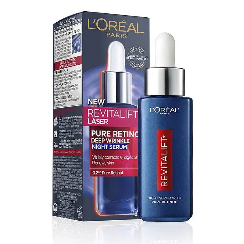 2pk L'Oreal Revitalift Laser Pure Retinol Night Serum plus Age Perfect Golden Age Rosy Oil