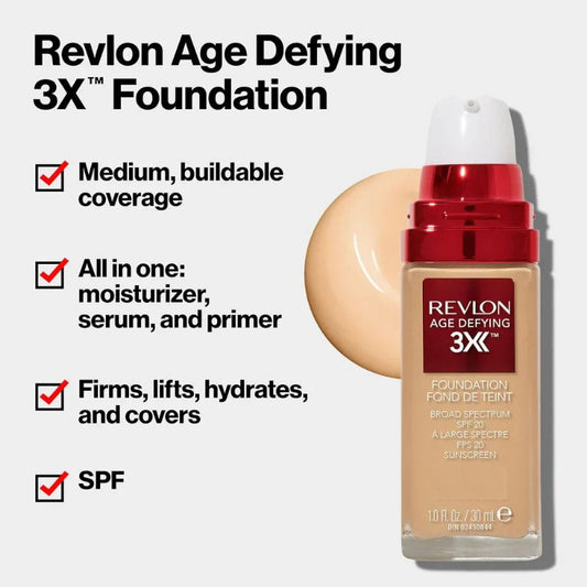 Revlon Age Defying 3X Foundation 35 Natural Beige