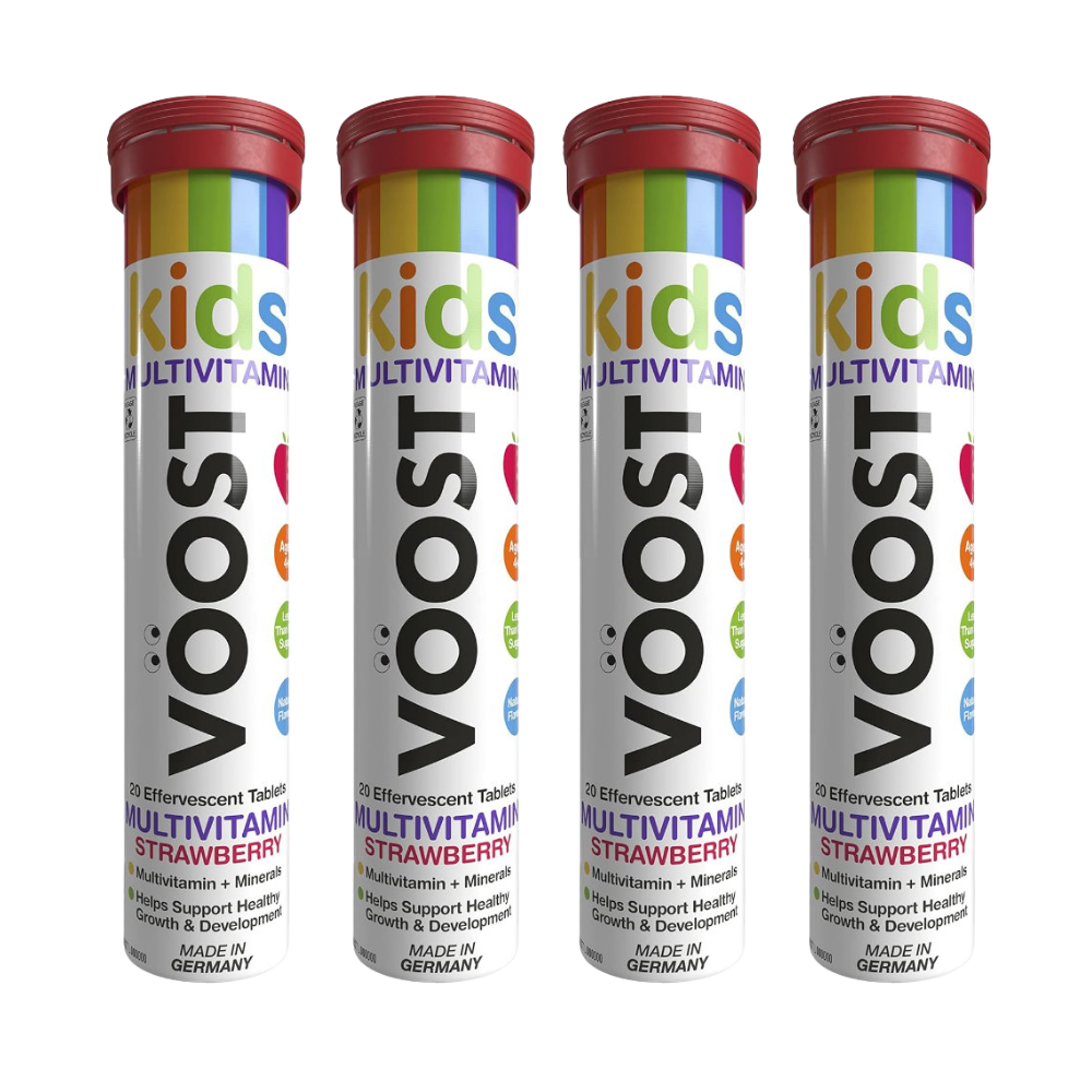 4x VOOST Kids Multivitamin Effervescent Tablets Strawberry 20 Pack