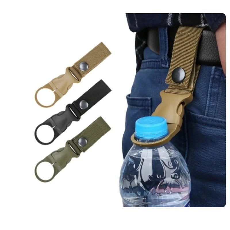Water Bottle Holder Hook - Belt Backpack Hanger Black