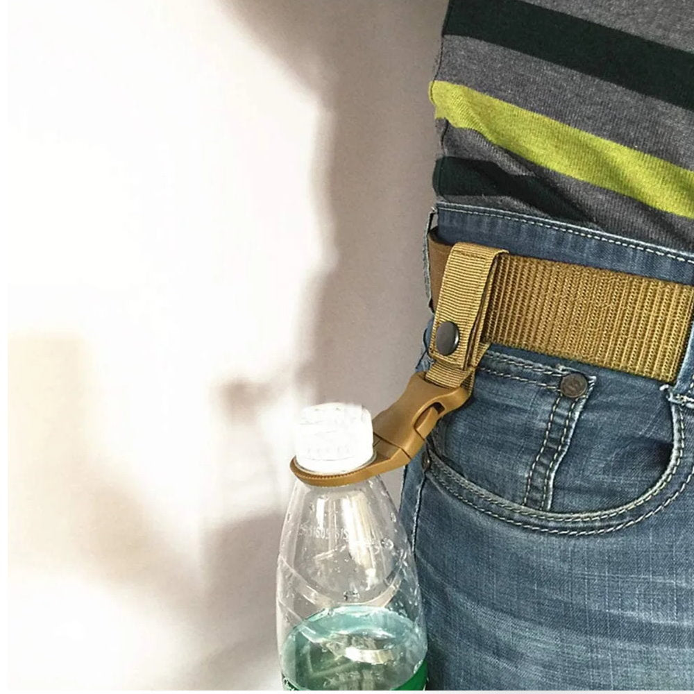 Water Bottle Holder Hook - Belt Backpack Hanger Black