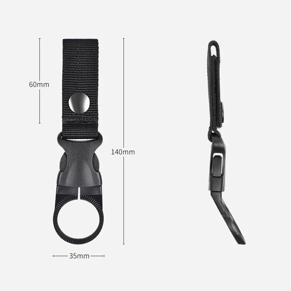 Water Bottle Holder Hook - Belt Backpack Hanger Black