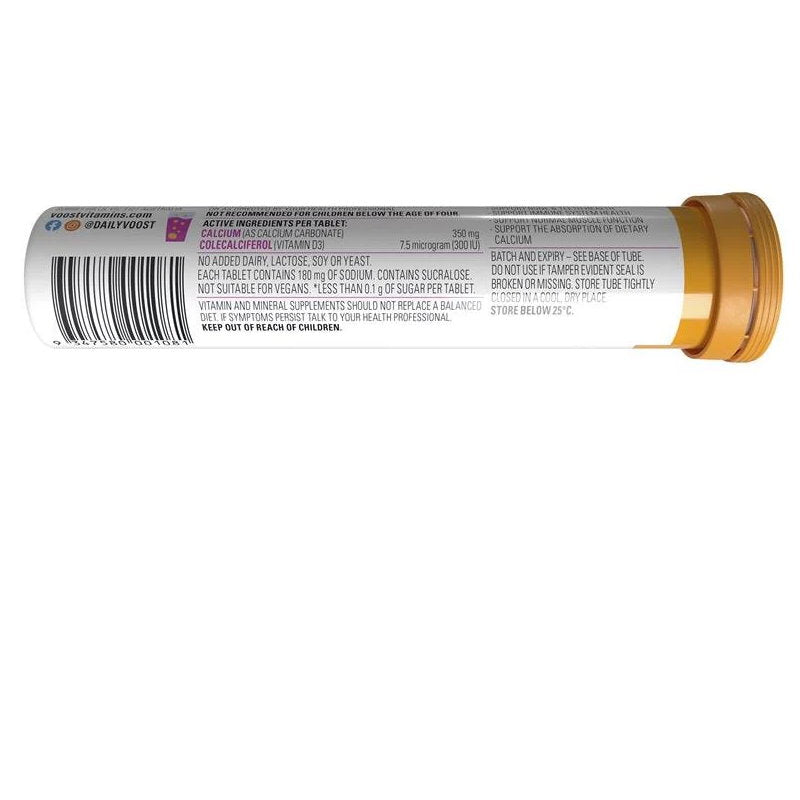 6x VOOST Kids Calcium Berry + Vanilla Effervescent Tablets 20 pack EXP 10/2024