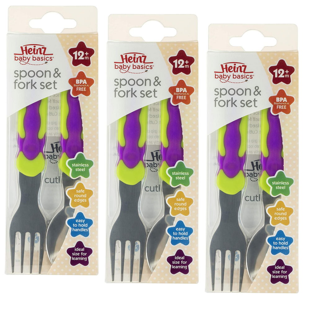 3pk Heinz Baby Basics Spoon and Fork Set 12m+