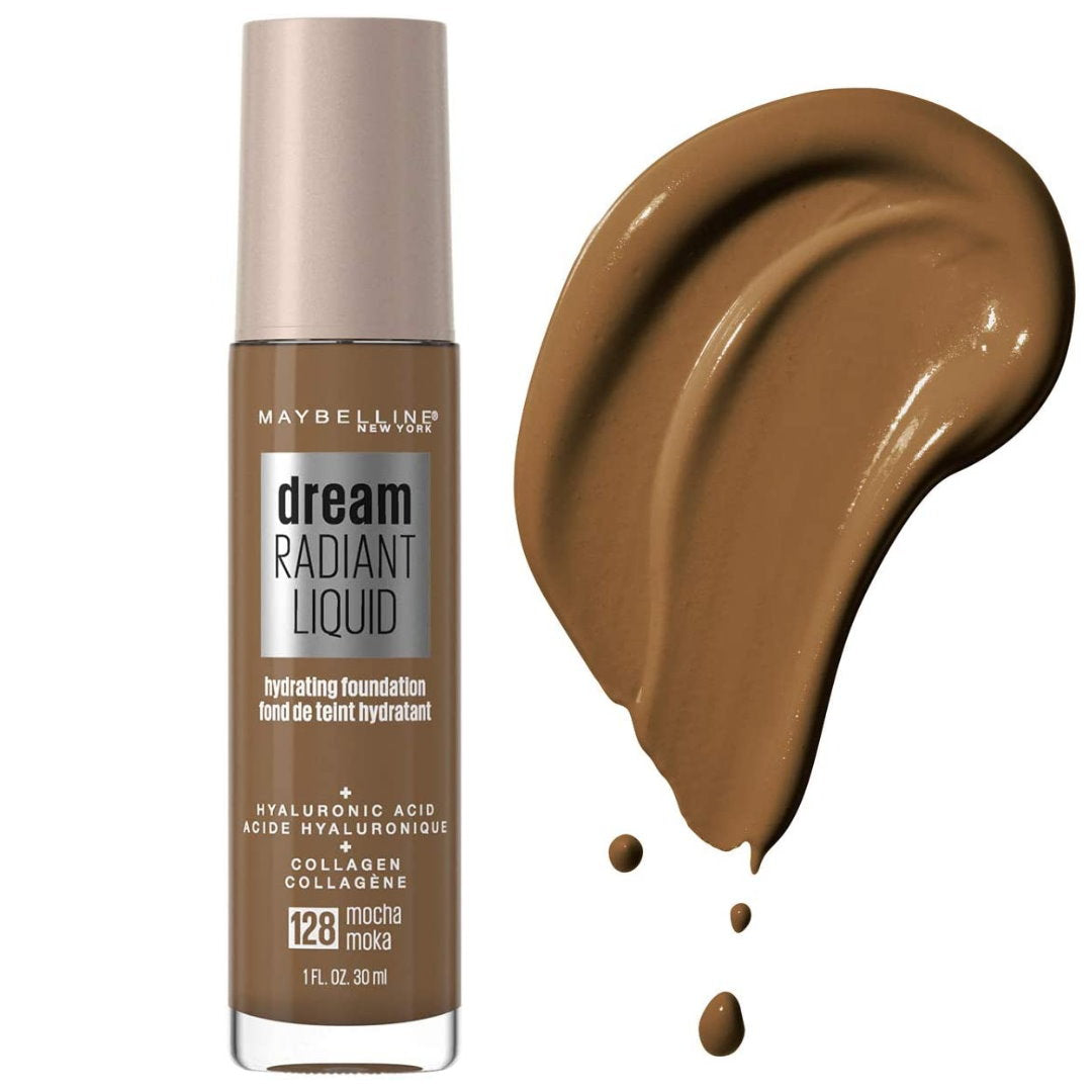 4 x Maybelline Dream Radiant Liquid Hydrating Foundation - 128 Mocha