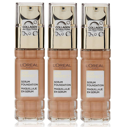 Shop Online Makeup Warehouse - 3 x LOreal Age Perfect Serum Foundation 30ml 270 Amber Beige
