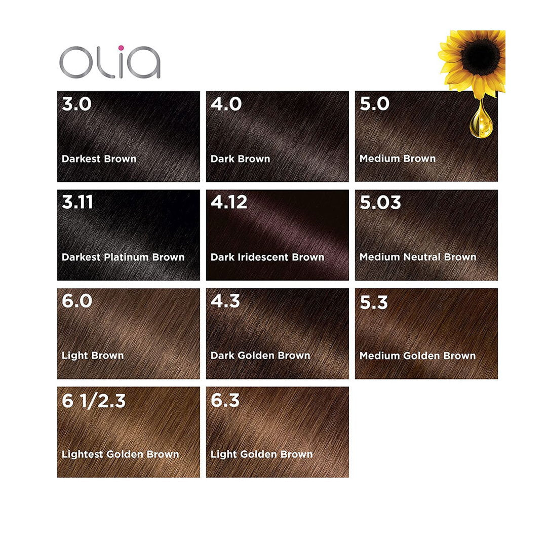 Garnier Olia Bold Permanent Hair Colour - 3.0 Darkest Brown