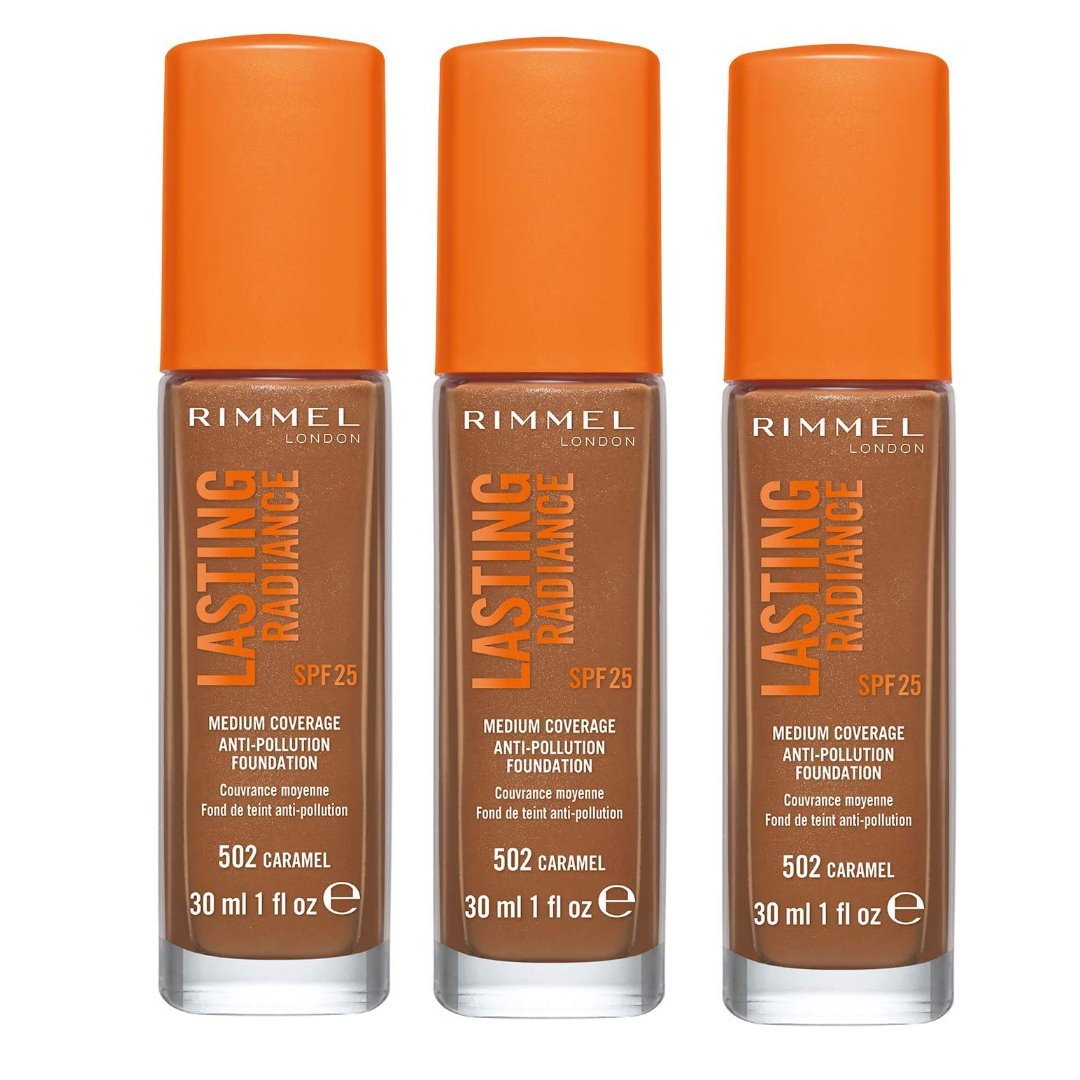 3x Rimmel Lasting Radiance Foundation - 502 Caramel